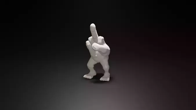 Middle Finger with Legs 3D Model