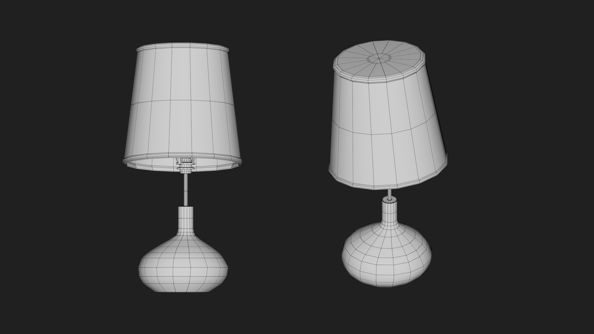 table lamp Low-poly 3D model_1