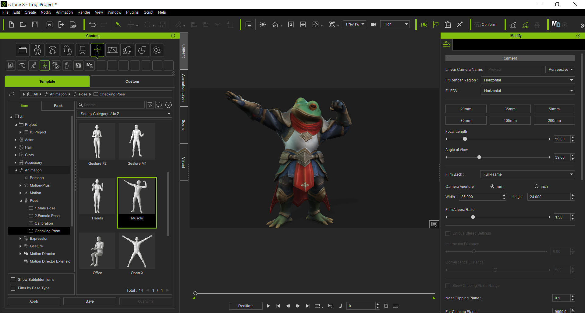 Big Warrior armor frog Rigged 2500 Free animations tutorial Low-poly 3D model_17