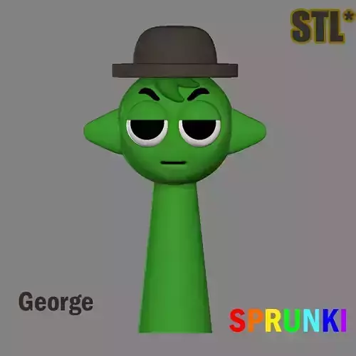 3D Sprunki Incredibox George Sprunki STL 3D Character Fanart 3D print model