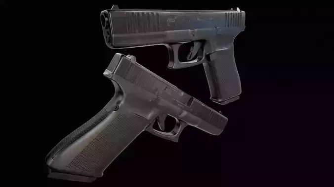 Glock 17 gen 5 model weapon equipment 4k and 2k High Quality 3D  Free low-poly 3D model