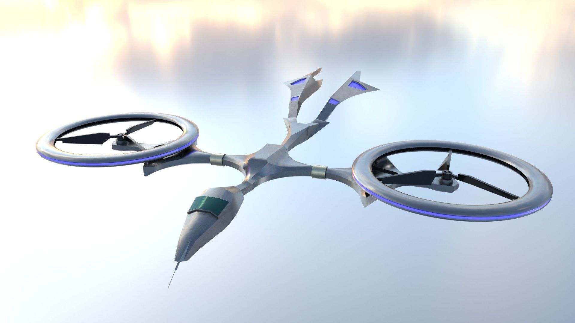 D2 Mosquito Drone Low-poly 3D model_9
