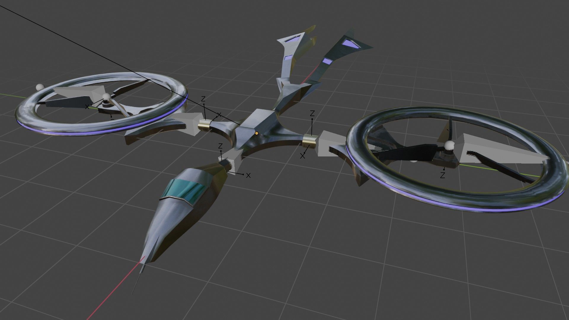 D2 Mosquito Drone Low-poly 3D model_6