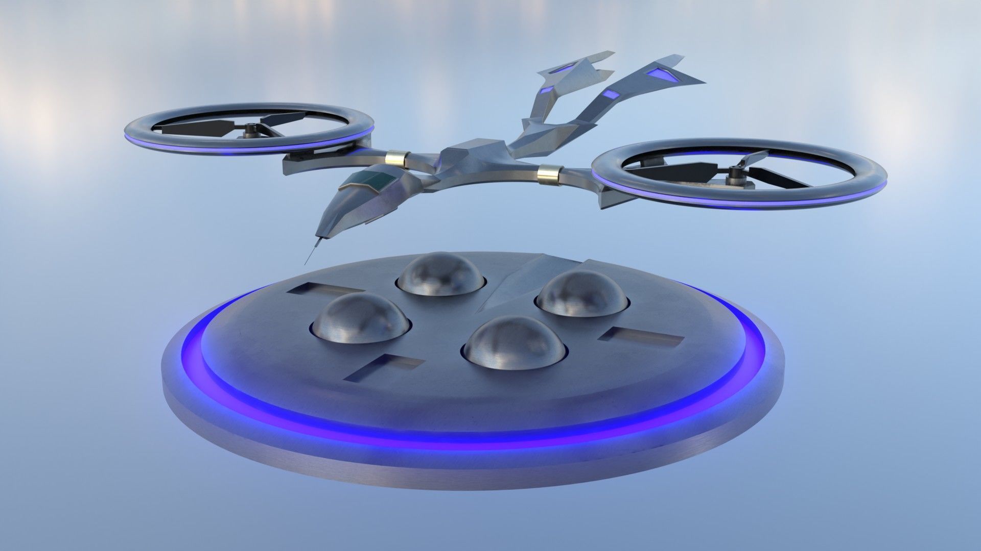 D2 Mosquito Drone Low-poly 3D model_7