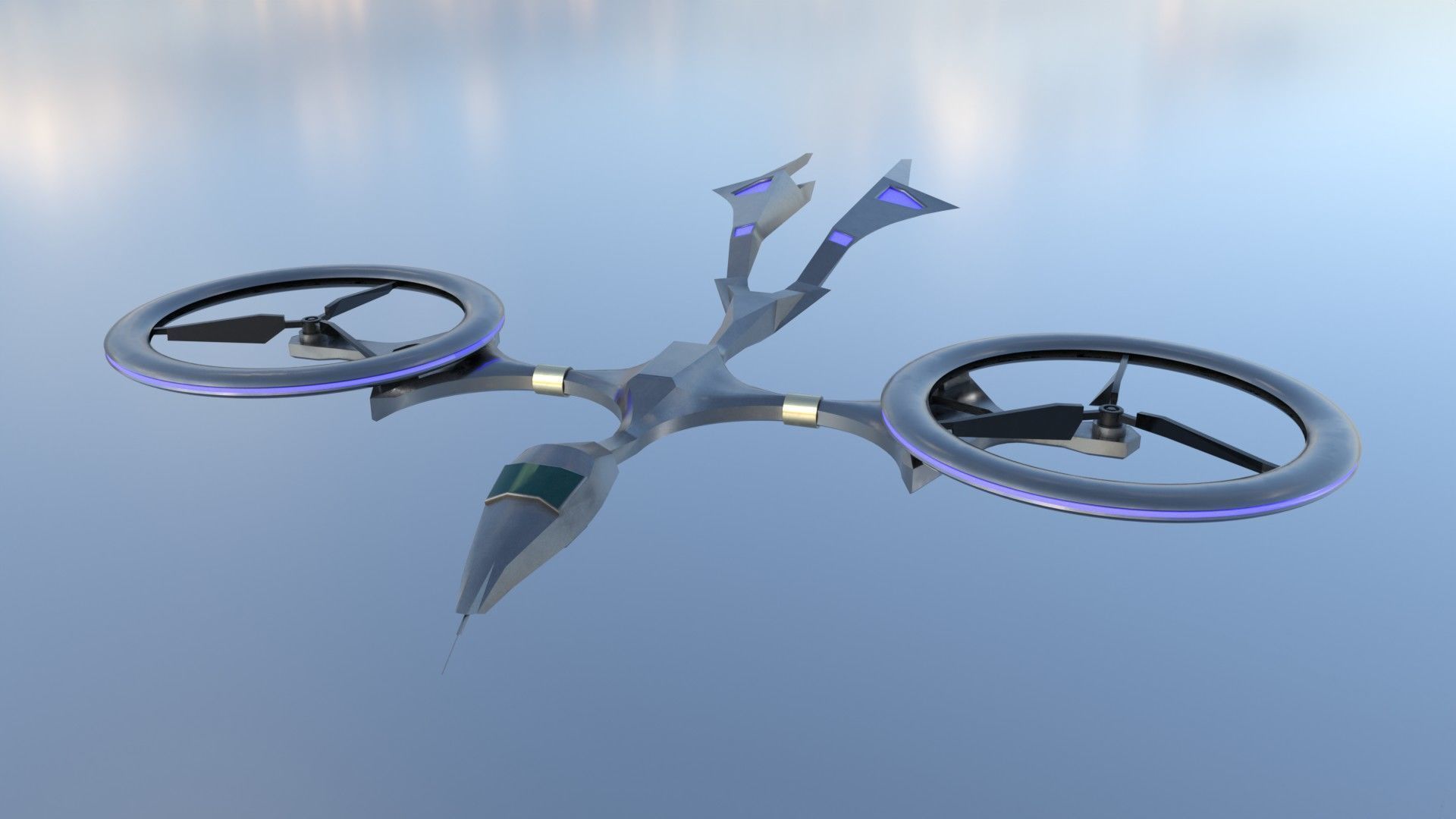 D2 Mosquito Drone Low-poly 3D model_8