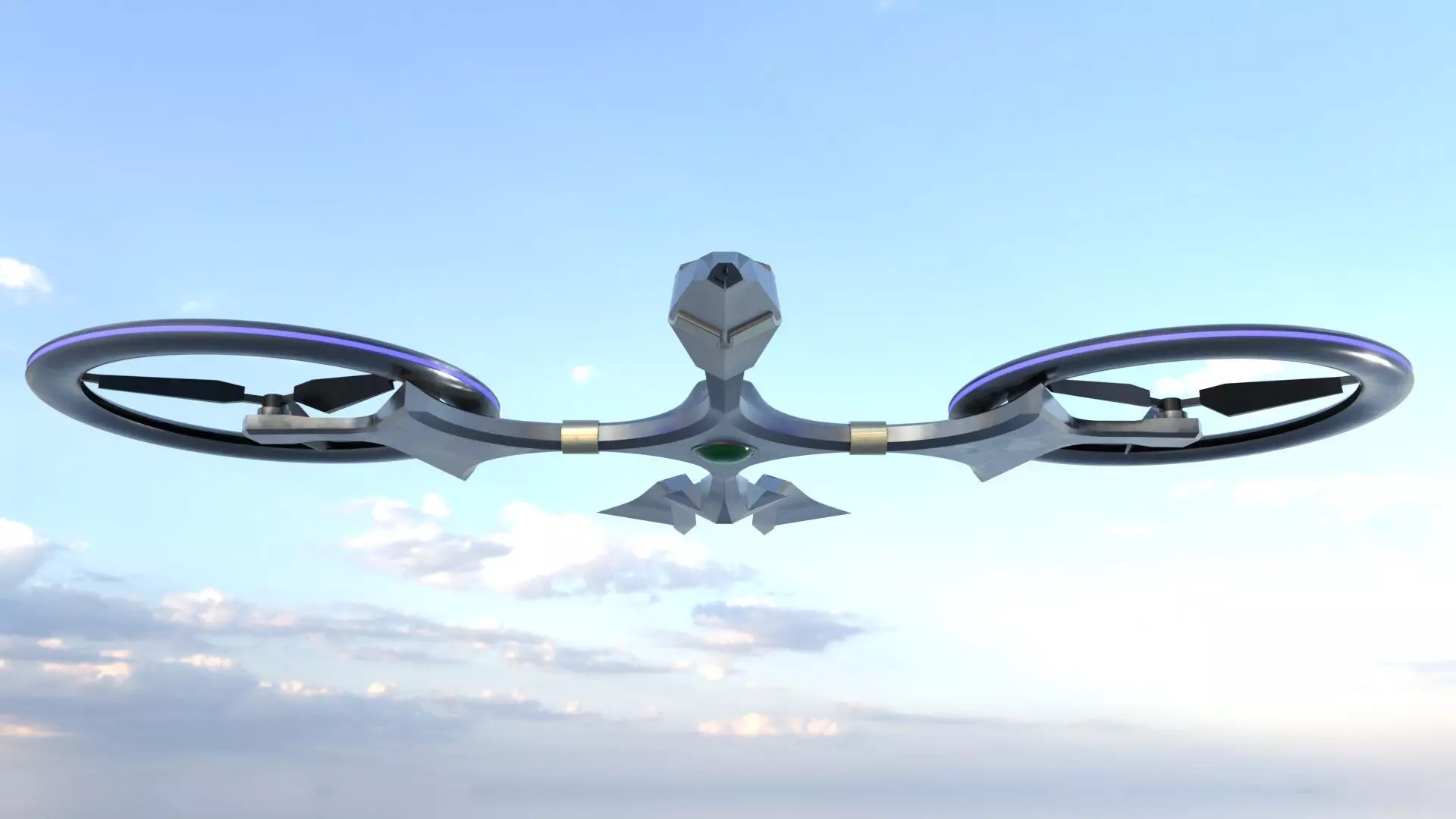 D2 Mosquito Drone Low-poly 3D model_0