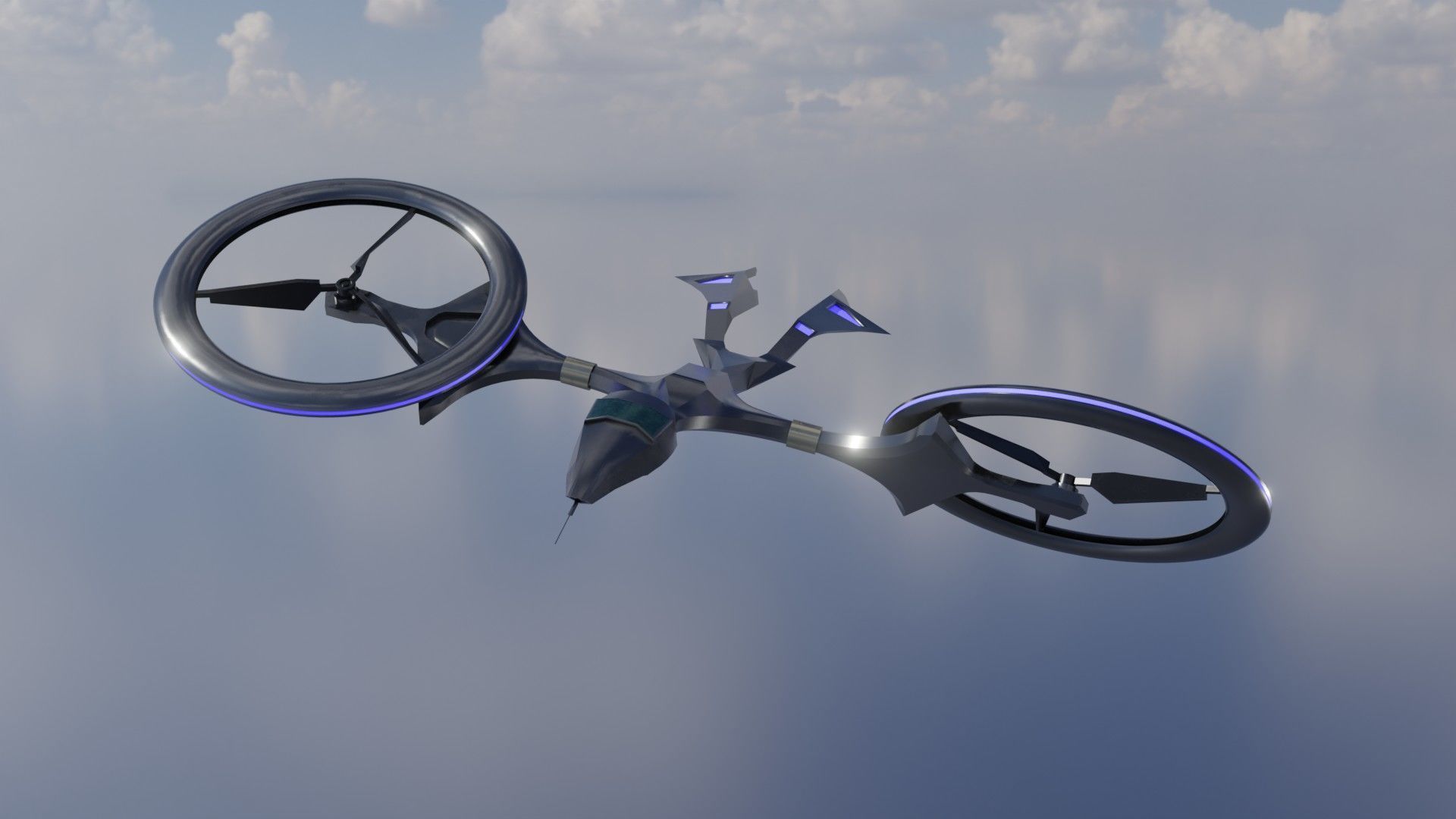 D2 Mosquito Drone Low-poly 3D model_5