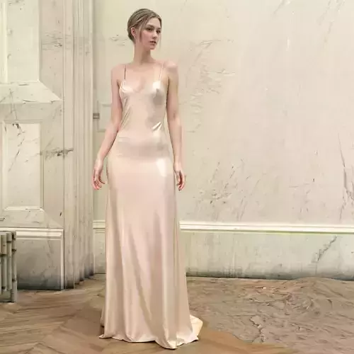 Champagne Silk Slip Dress