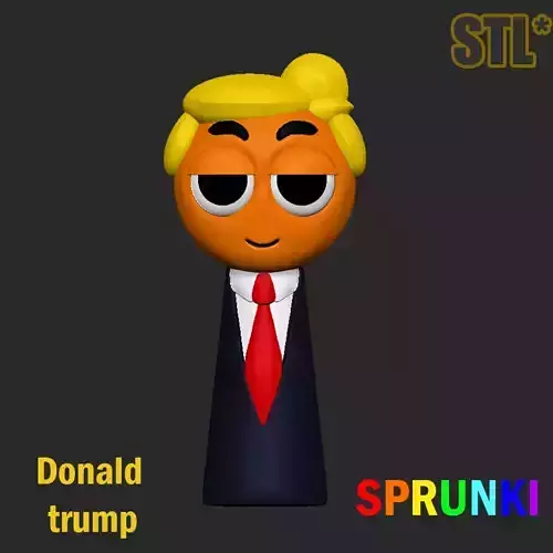 3D Sprunki Incredibox Donald Trump Sprunki STL 3D Character