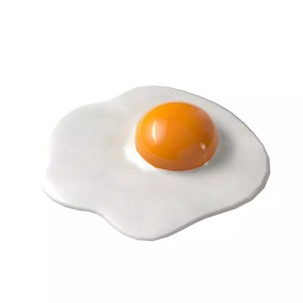 Perfect Cooked Fried Egg Low Poly Model Game Asset Low-poly 3D model_0