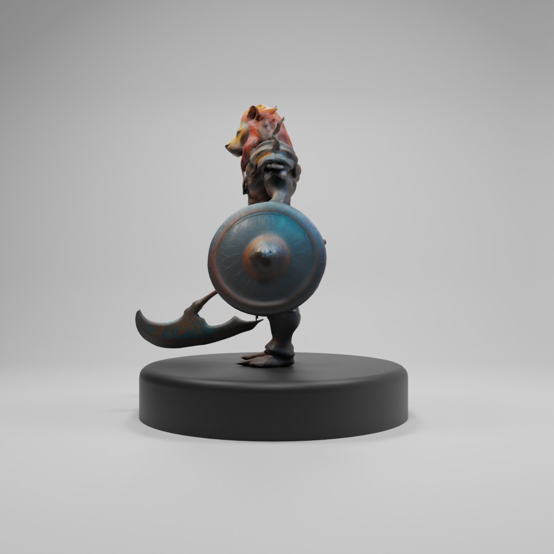 Lion Warrior 3D Model Game-Ready Fantasy Character  Low-poly 3D model_2