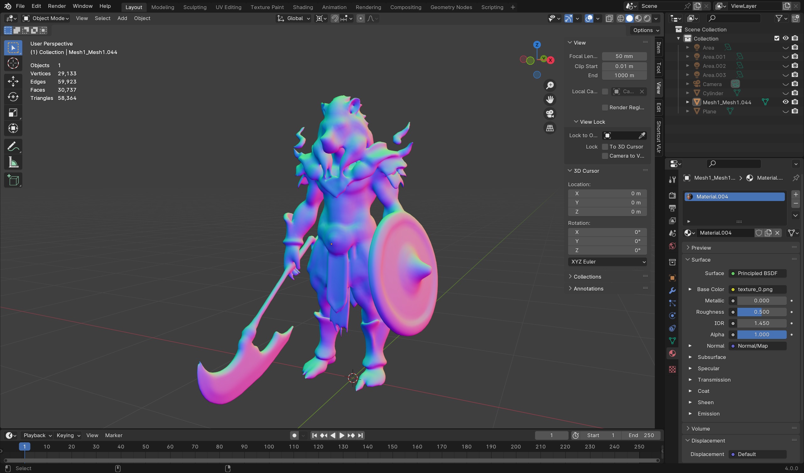 Lion Warrior 3D Model Game-Ready Fantasy Character  Low-poly 3D model_9