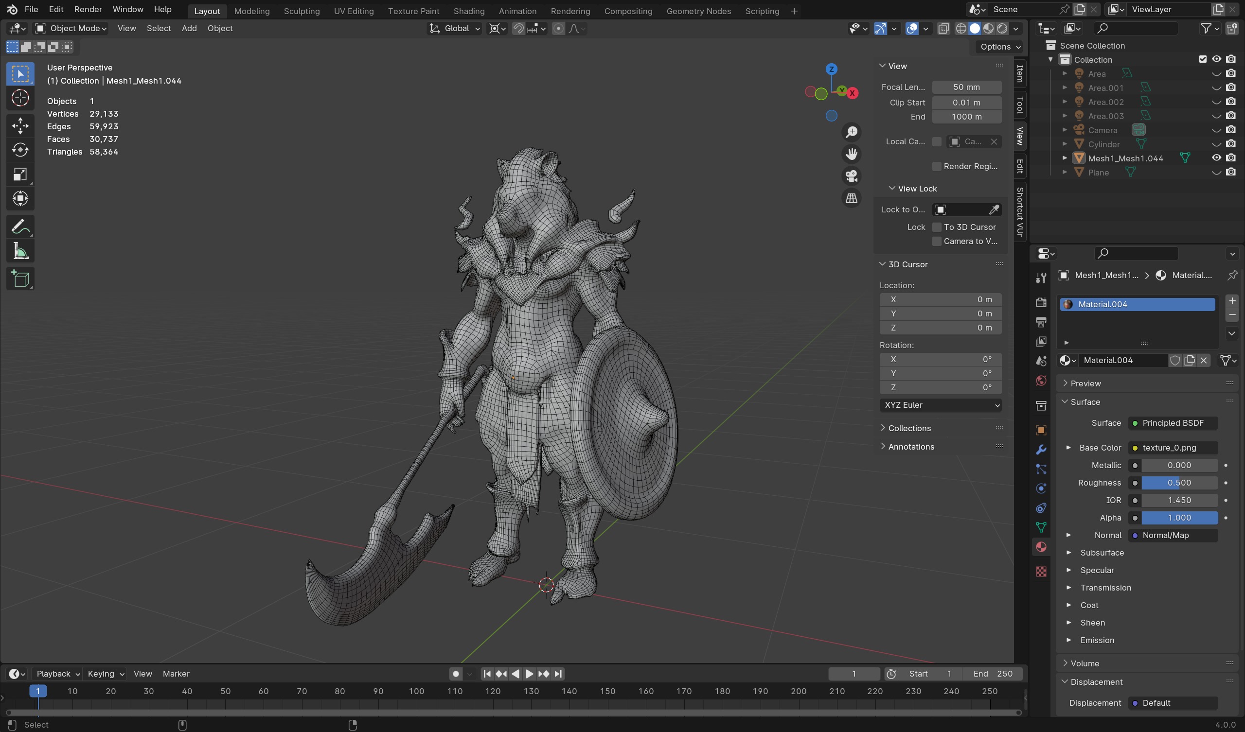Lion Warrior 3D Model Game-Ready Fantasy Character  Low-poly 3D model_6