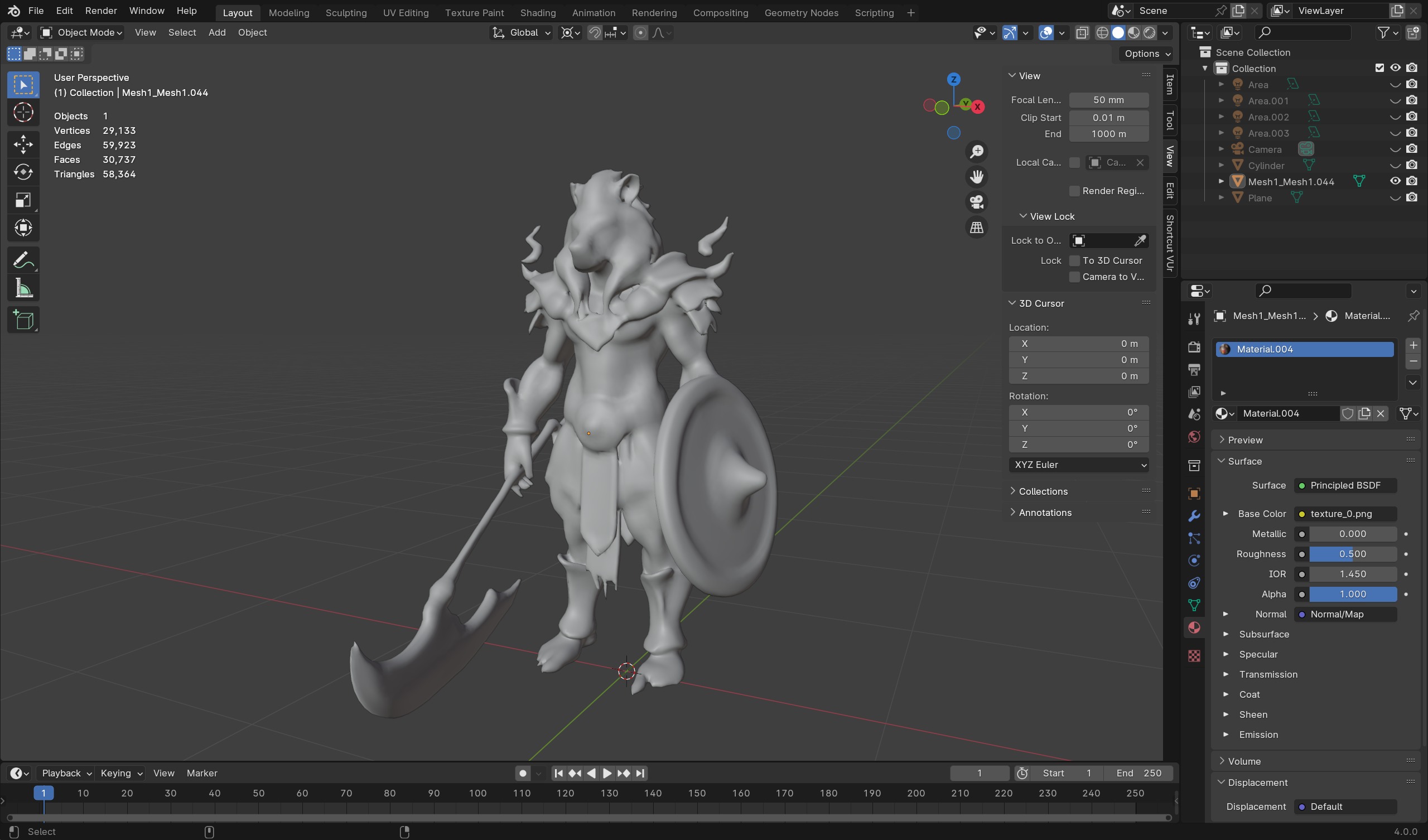 Lion Warrior 3D Model Game-Ready Fantasy Character  Low-poly 3D model_7