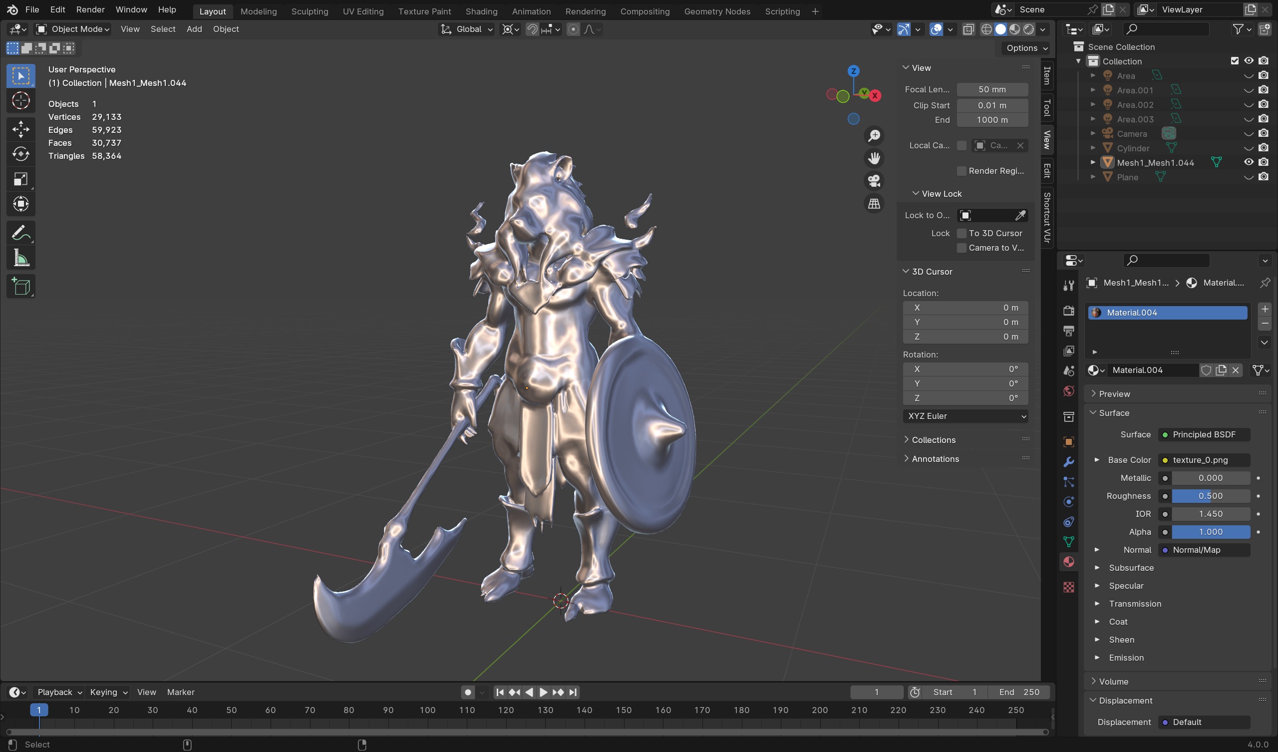 Lion Warrior 3D Model Game-Ready Fantasy Character  Low-poly 3D model_8