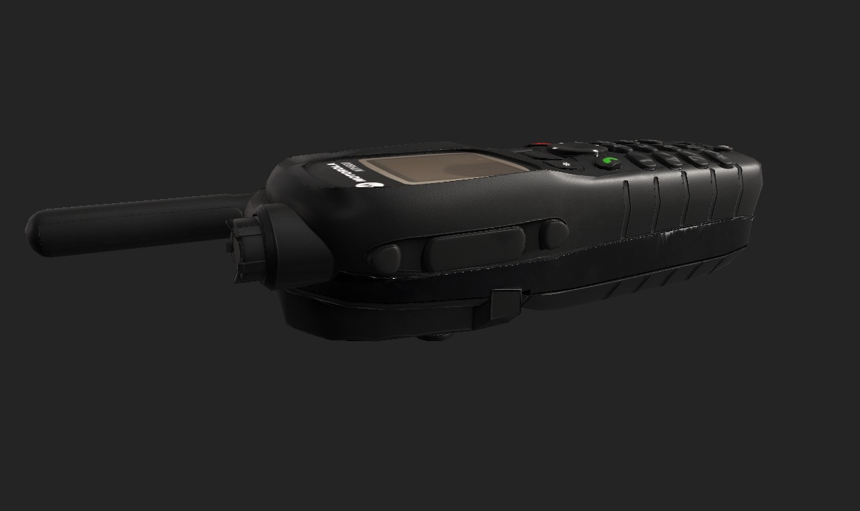 Motorola MTH800 Tetra Handheld Radio Shoulder Mic and Cover  Low-poly 3D model_9