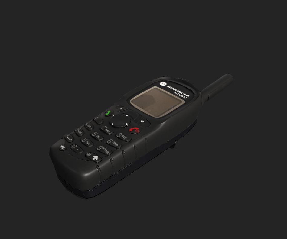 Motorola MTH800 Tetra Handheld Radio Shoulder Mic and Cover  Low-poly 3D model_4