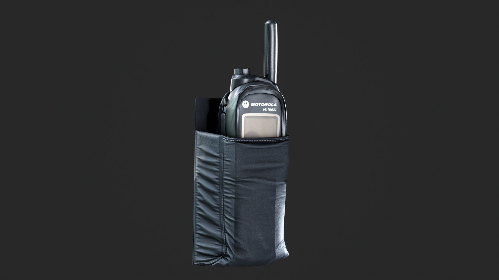 Motorola MTH800 Tetra Handheld Radio Shoulder Mic and Cover  Low-poly 3D model_20