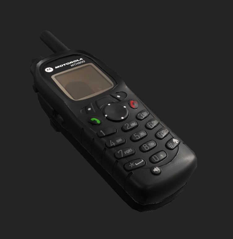 Motorola MTH800 Tetra Handheld Radio Shoulder Mic and Cover  Low-poly 3D model_5