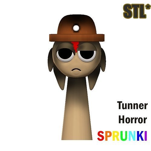 3D Sprunki Incredibox Humanized Tunner Horror STL 3D Character  3D print model