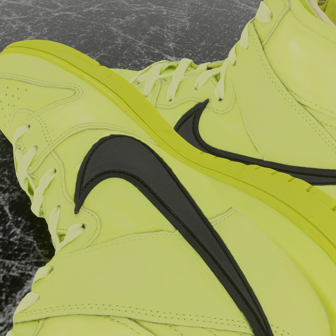 AMBUSH X NIKE DUNK HIGH FLASH LIME 3D SHOES Low-poly 3D model_8