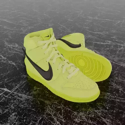 AMBUSH X NIKE DUNK HIGH FLASH LIME 3D SHOES