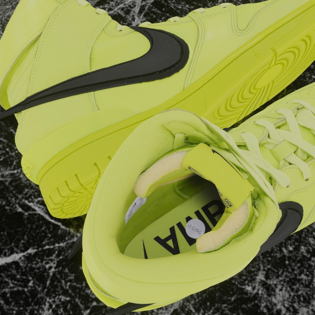 AMBUSH X NIKE DUNK HIGH FLASH LIME 3D SHOES Low-poly 3D model_11