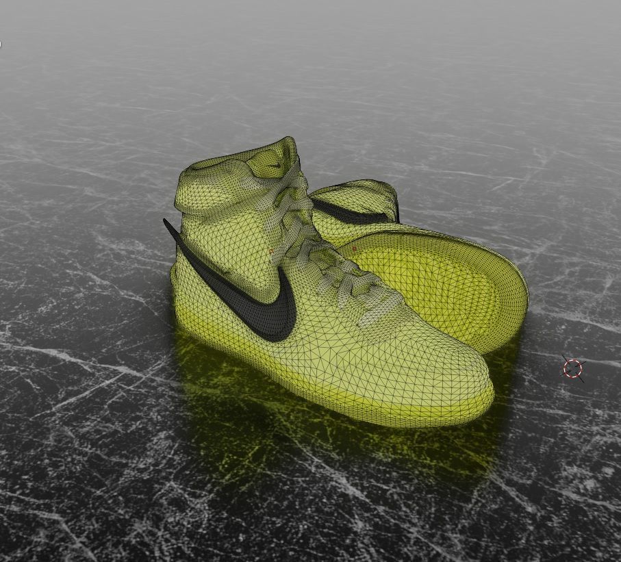 AMBUSH X NIKE DUNK HIGH FLASH LIME 3D SHOES Low-poly 3D model_14