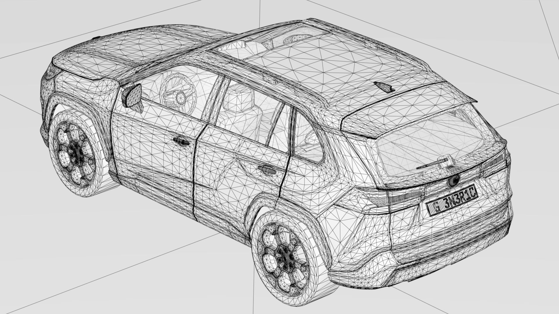 Generic SUV v16 Low-poly 3D model_11