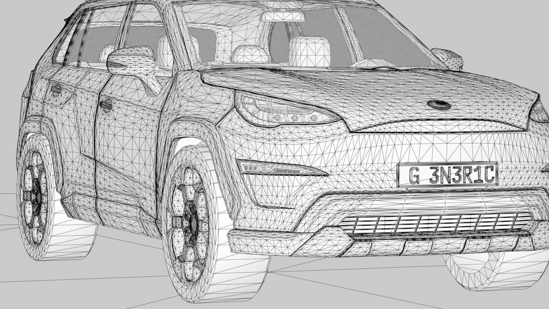 Generic SUV v16 Low-poly 3D model_1