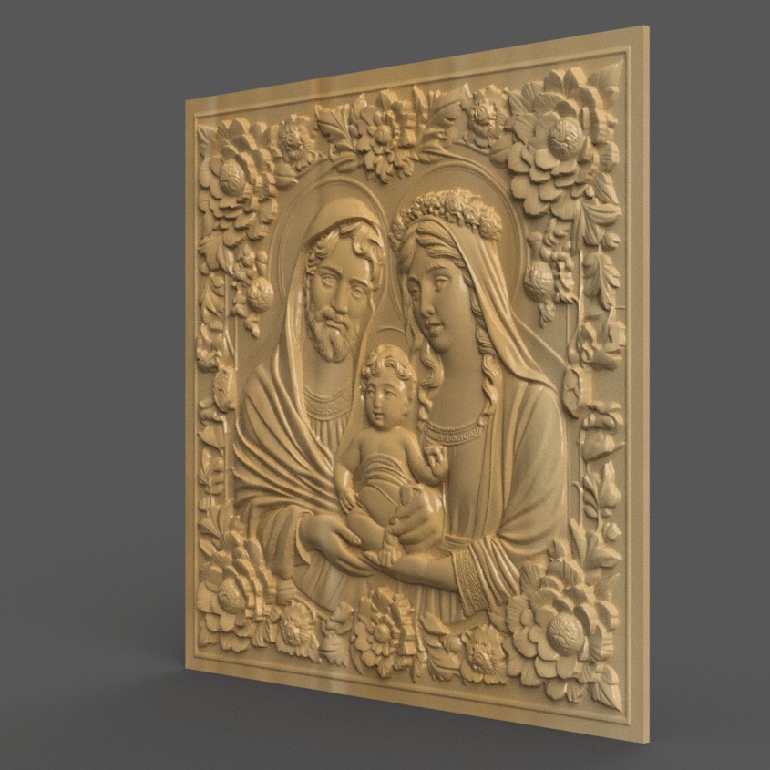 Holy Family Christmas Ornament Tree Wall Art and Keychain 3 3D print model_1