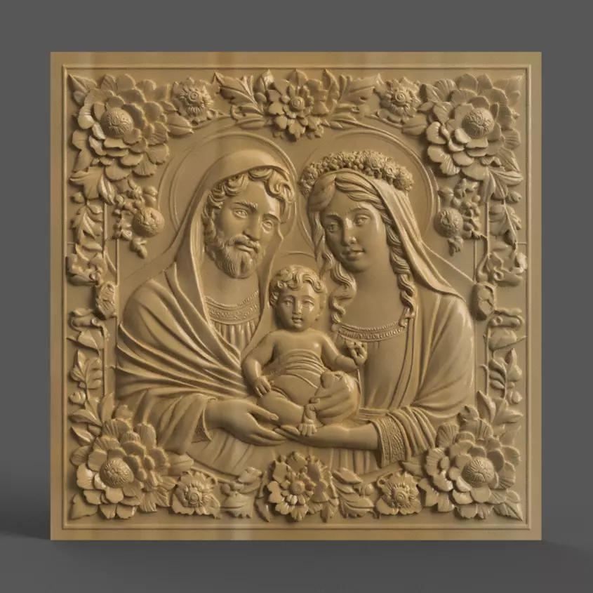 Holy Family Christmas Ornament Tree Wall Art and Keychain 3 3D print model_0