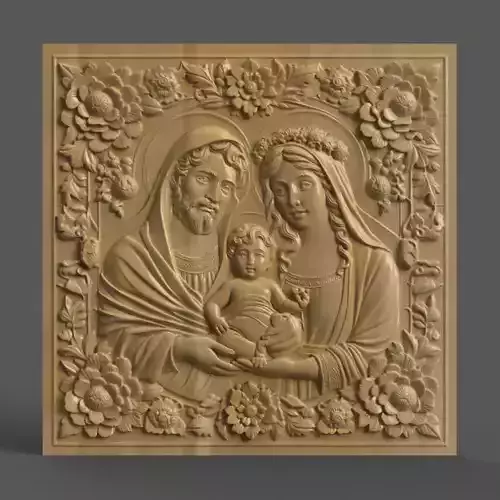 Holy Family Christmas Ornament Tree Wall Art and Keychain 3 3D print model