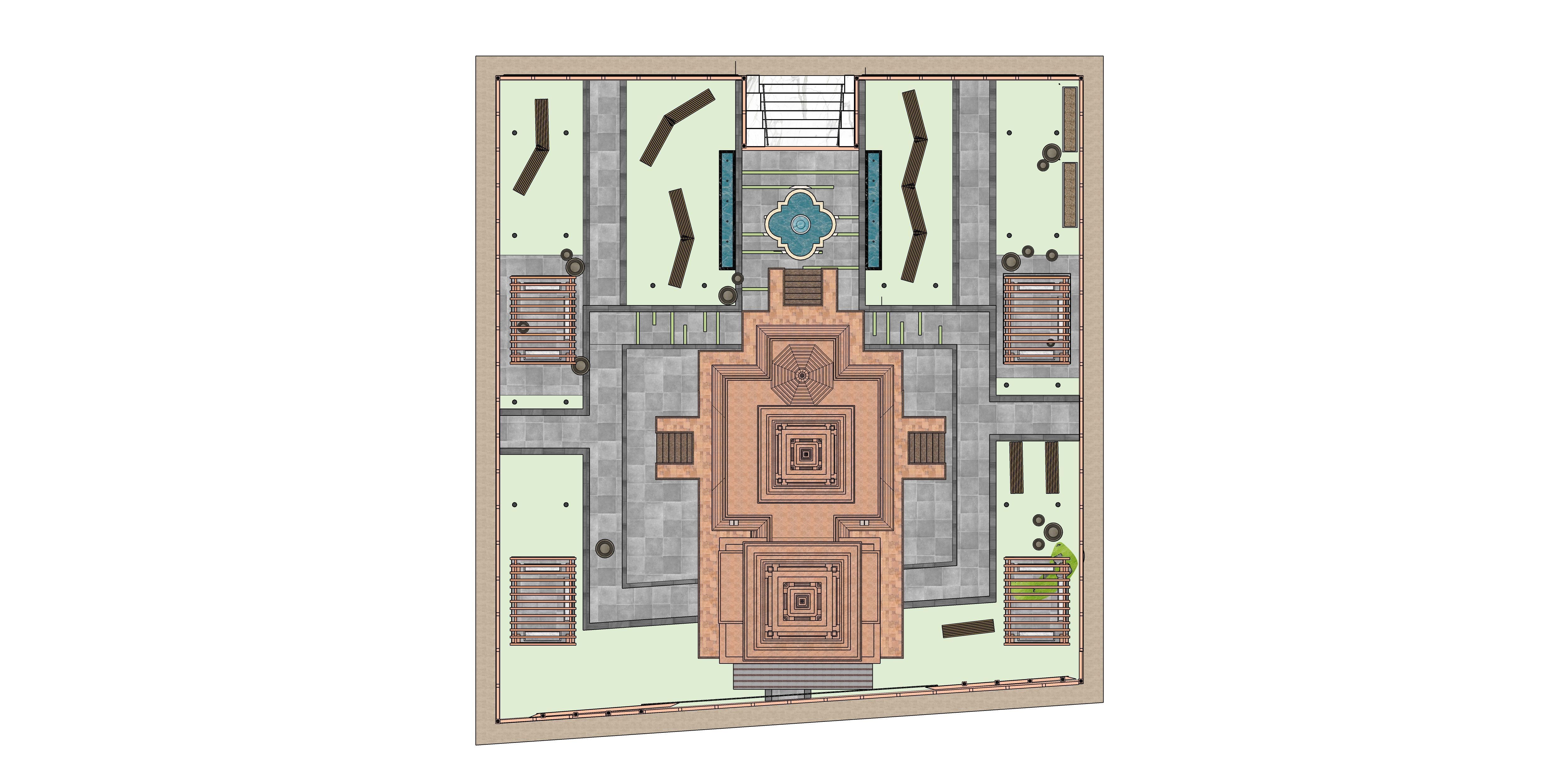 Indian Temple Model Package of 2 Temples with Garden Low-poly 3D model_8