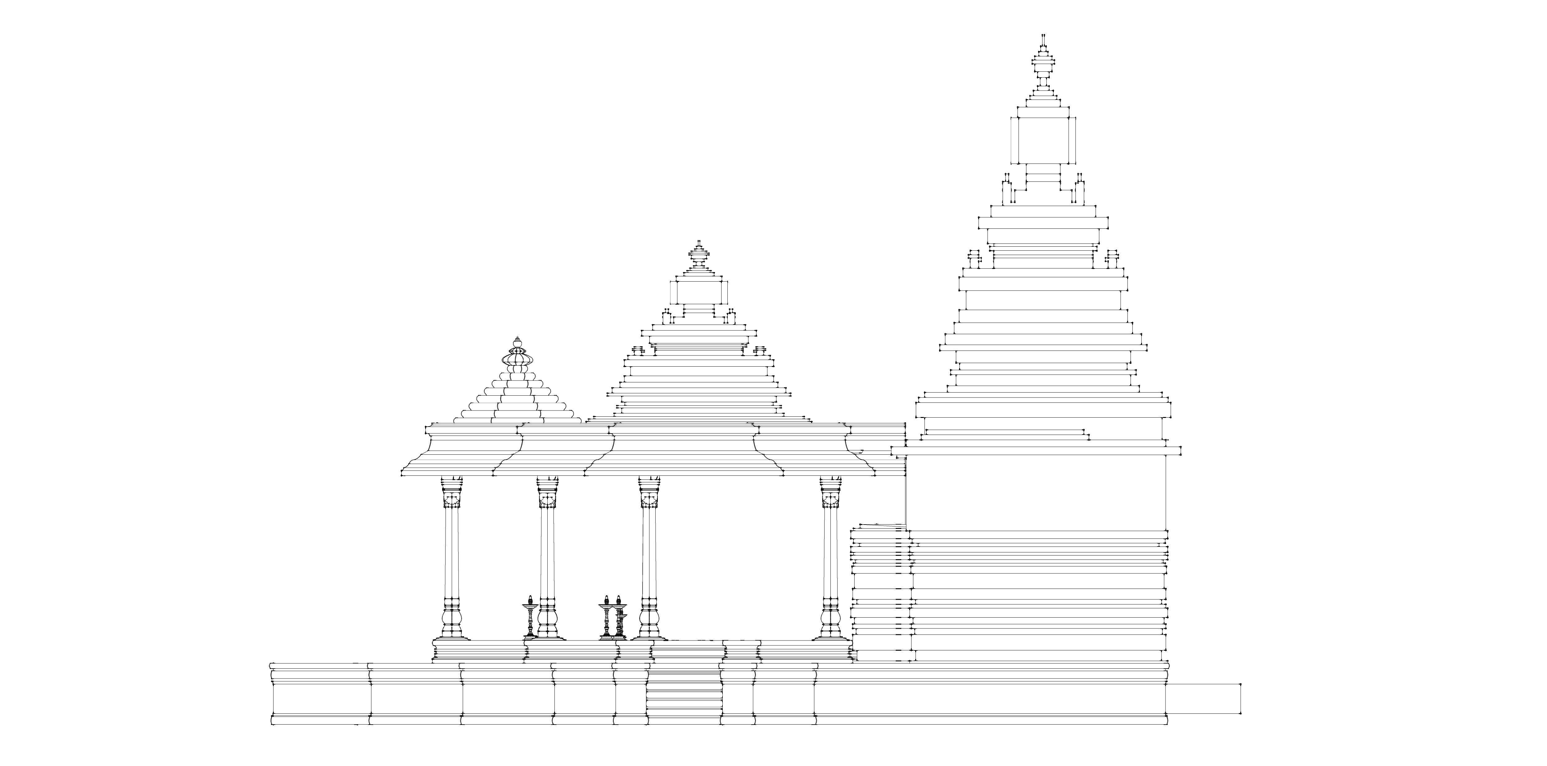 Indian Temple Model Package of 2 Temples with Garden Low-poly 3D model_37