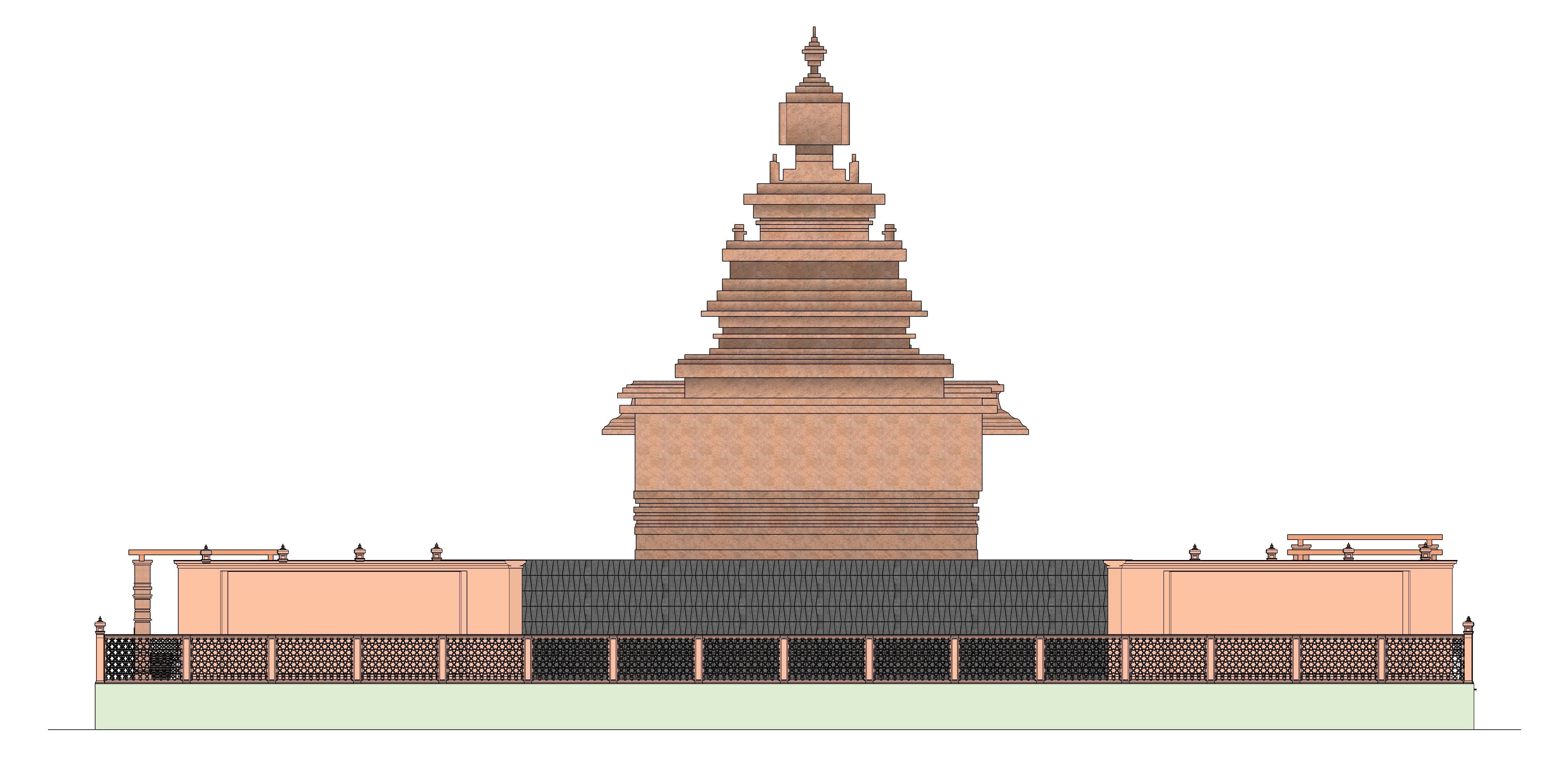 Indian Temple Model Package of 2 Temples with Garden Low-poly 3D model_20