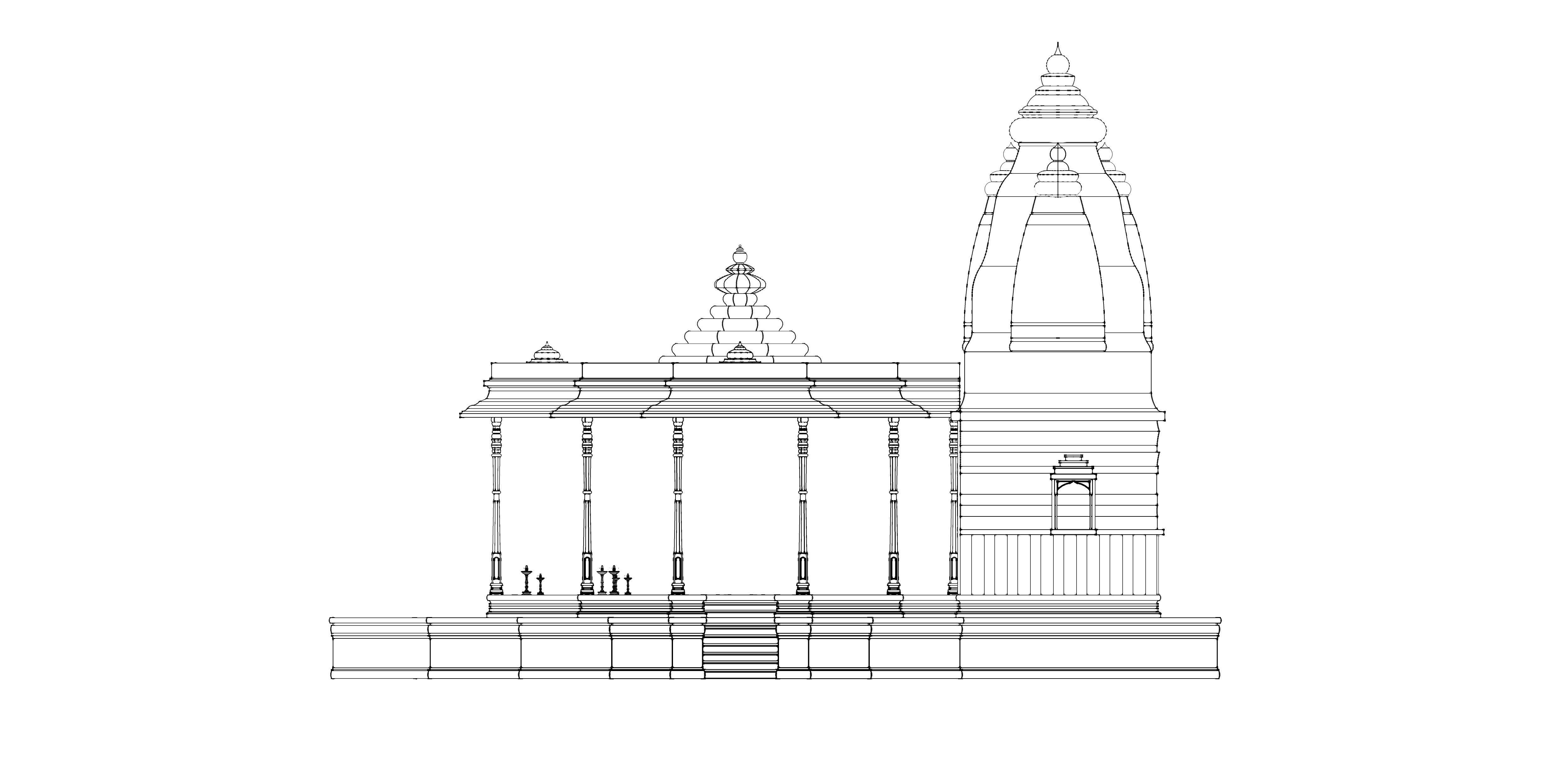 Indian Temple Model Package of 2 Temples with Garden Low-poly 3D model_17