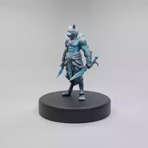 Frost Wolf Assassin 3D Model  Game-Ready Fantasy Character