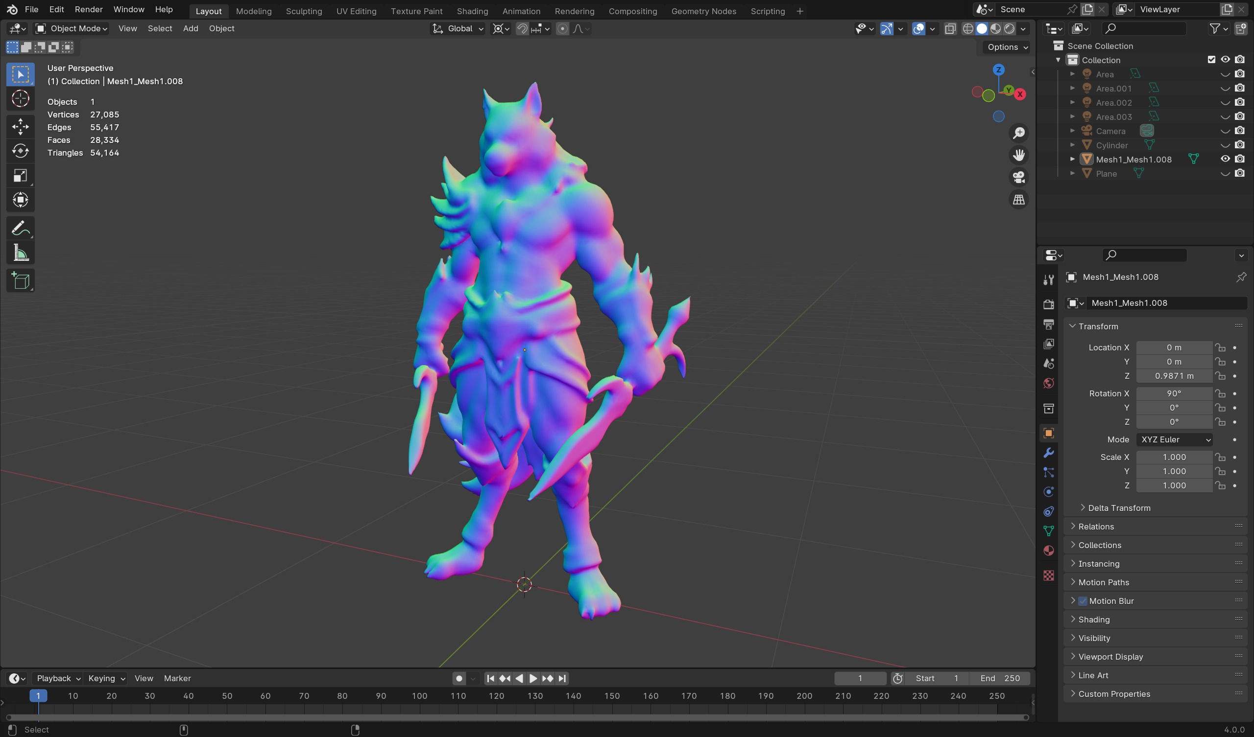 Frost Wolf Assassin 3D Model  Game-Ready Fantasy Character Low-poly 3D model_9