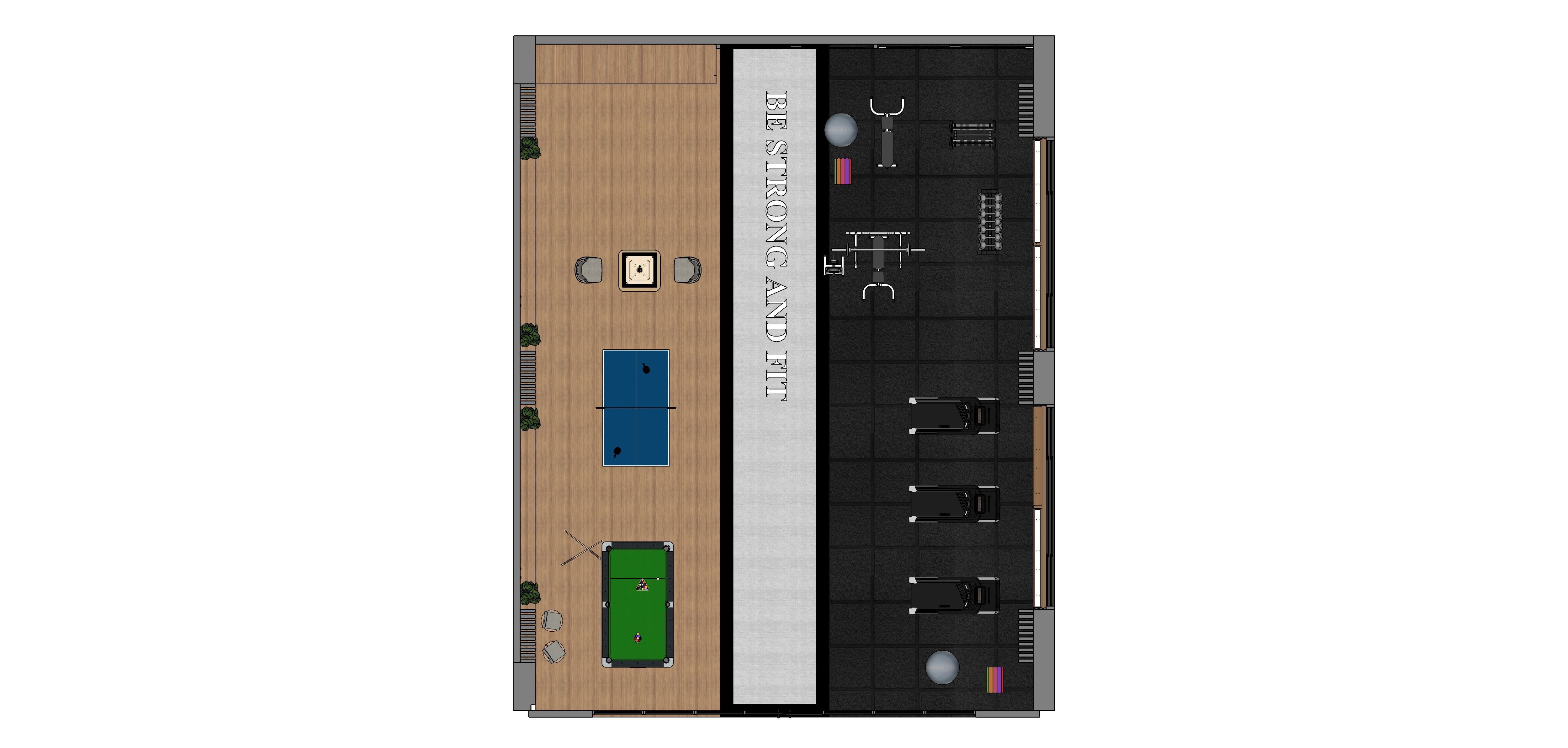 Luxury Gym and Indoor Games 3D Model Low-poly 3D model_17