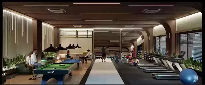 Luxury Gym and Indoor Games 3D Model