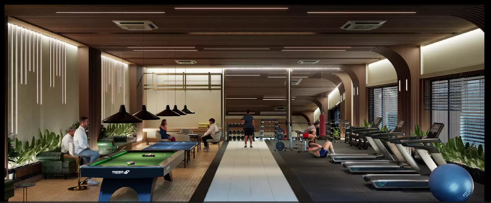 Luxury Gym and Indoor Games 3D Model Low-poly 3D model_0