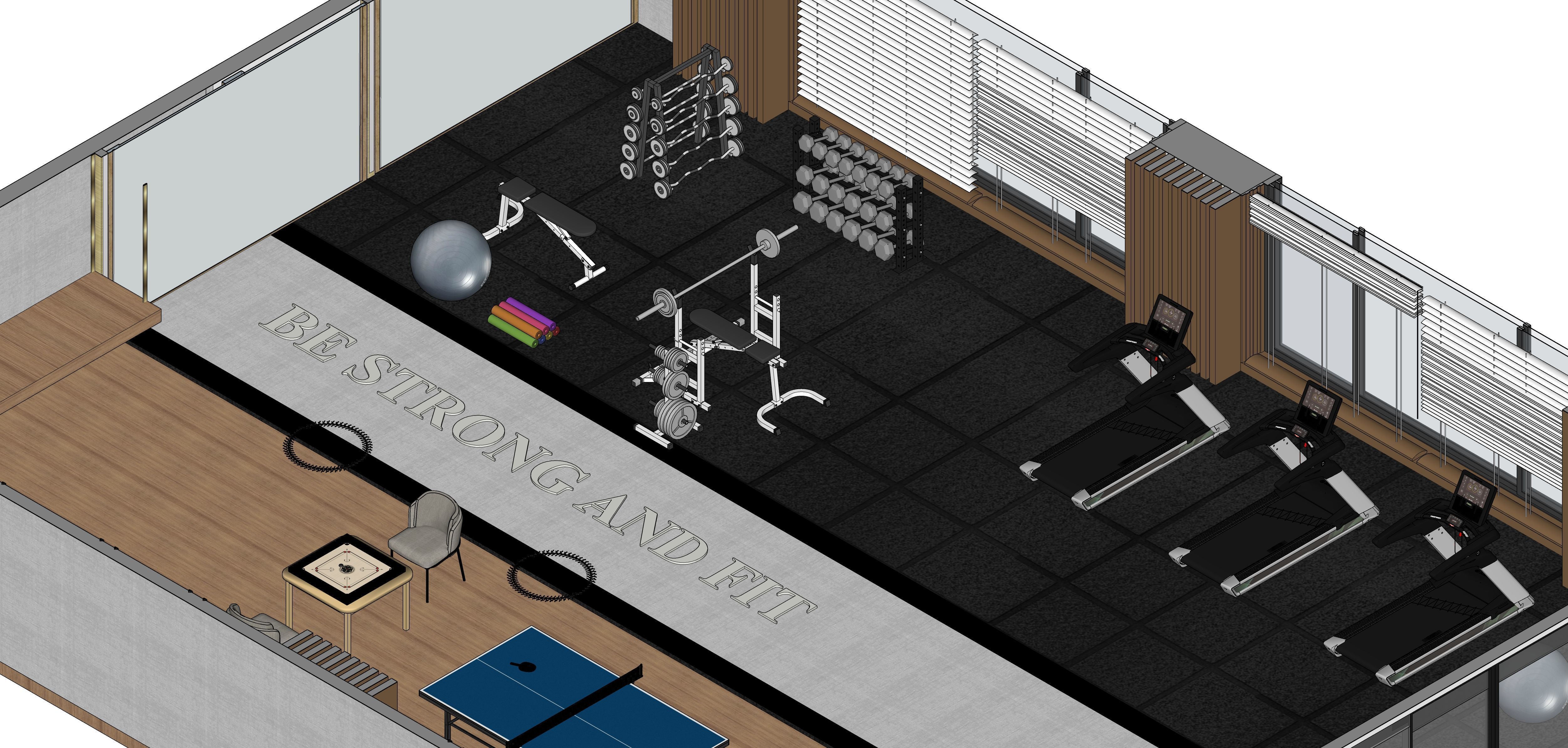 Luxury Gym and Indoor Games 3D Model Low-poly 3D model_12