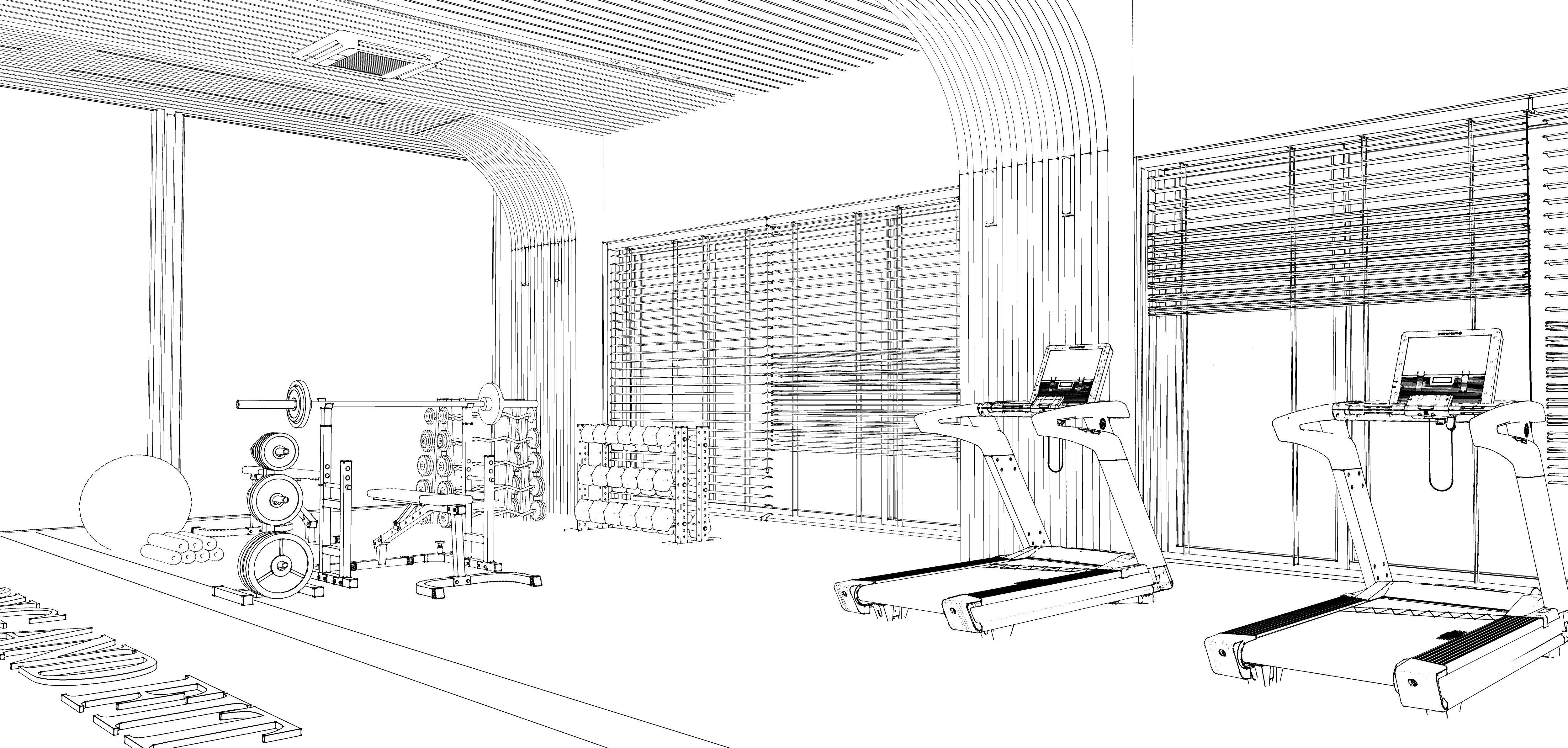 Luxury Gym and Indoor Games 3D Model Low-poly 3D model_25