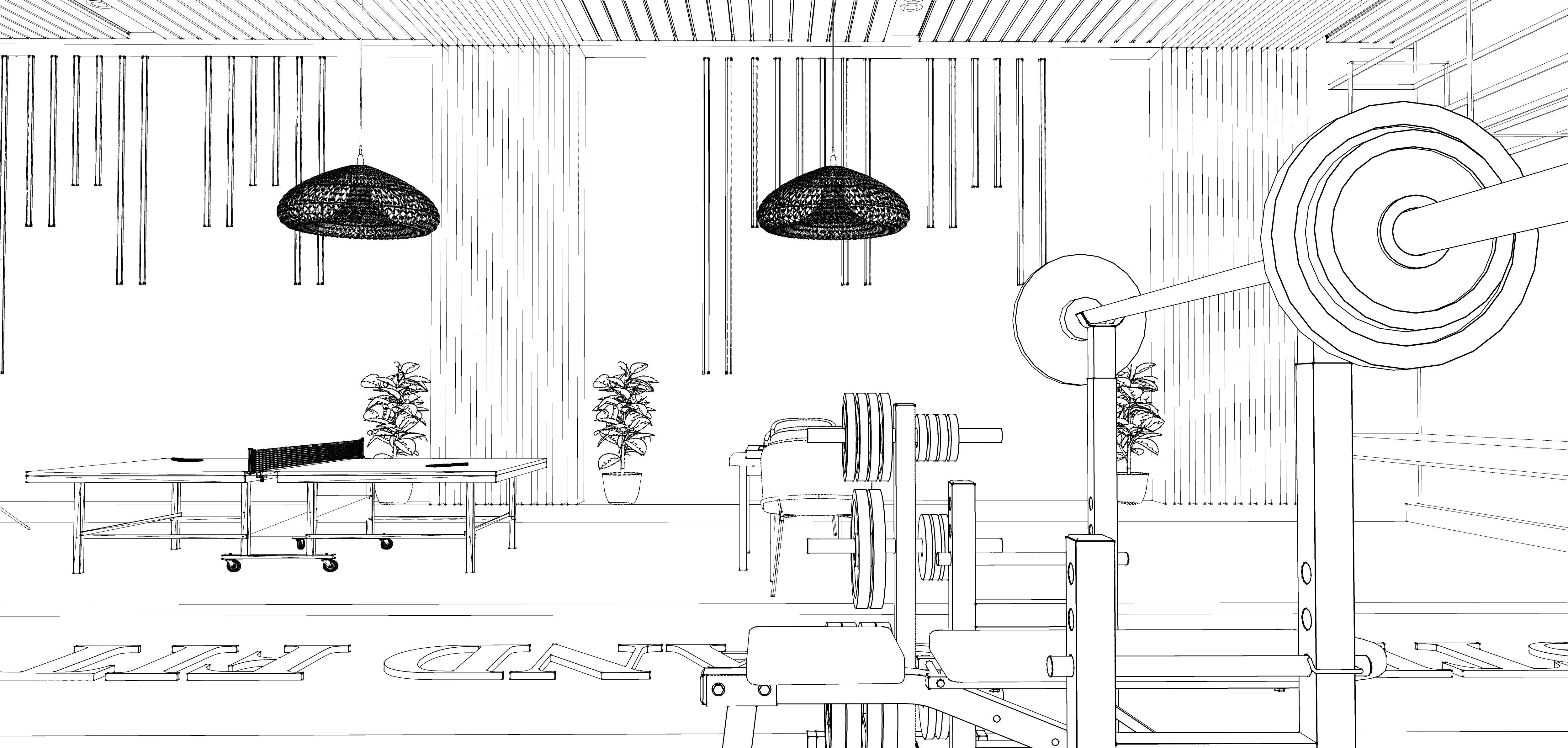 Luxury Gym and Indoor Games 3D Model Low-poly 3D model_29