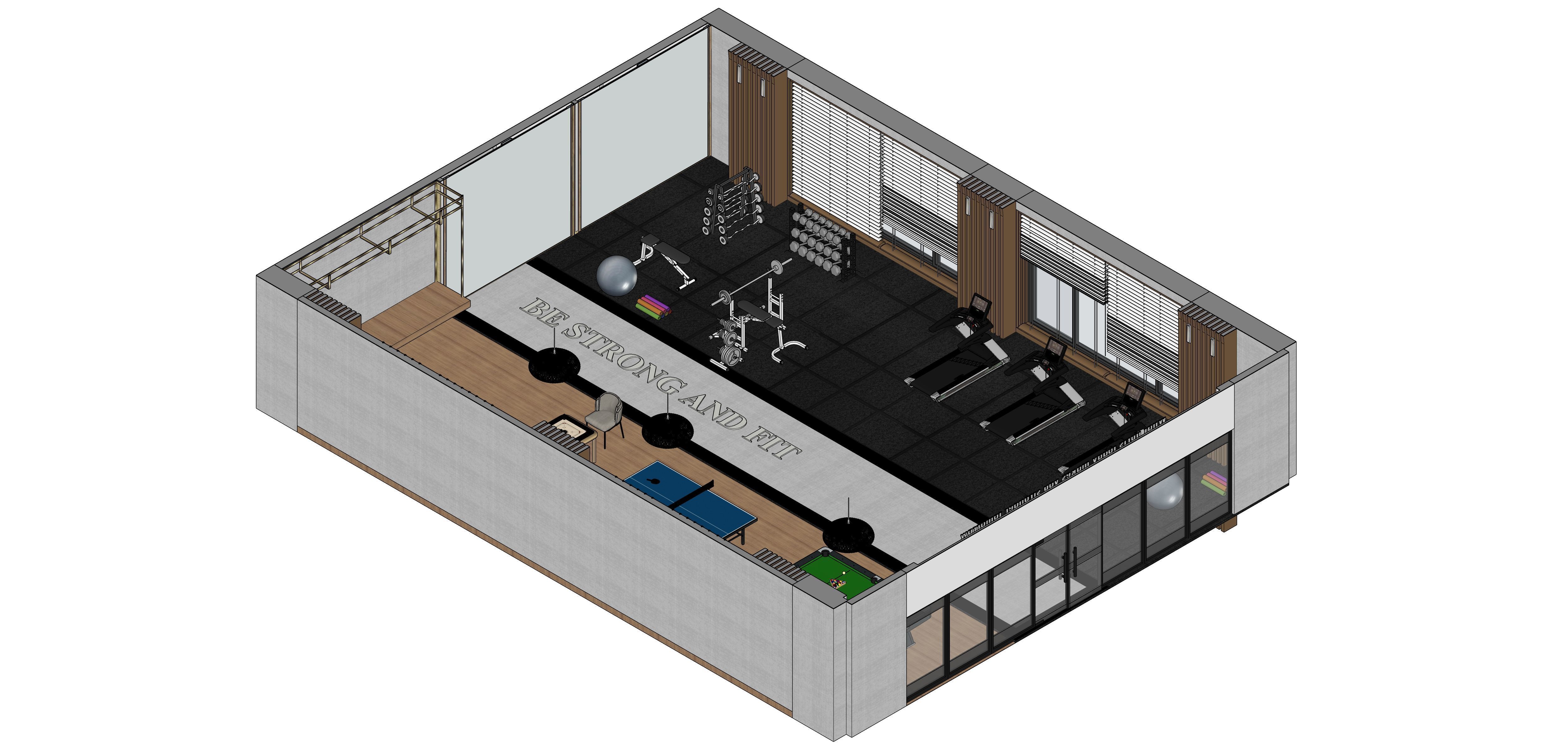 Luxury Gym and Indoor Games 3D Model Low-poly 3D model_13