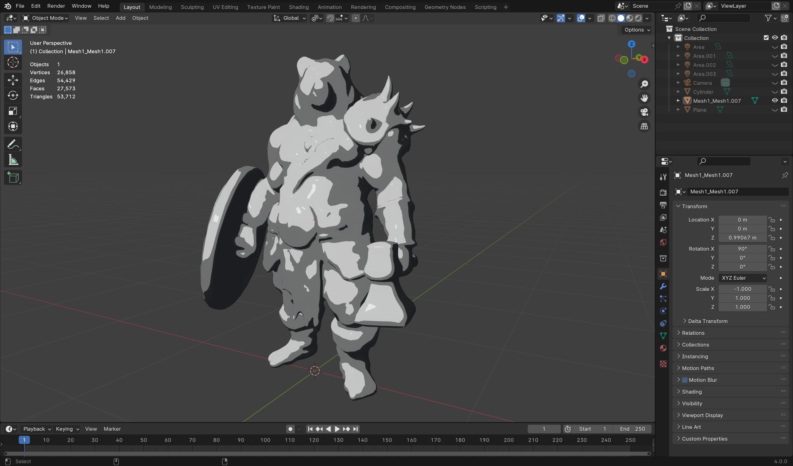 Epic Bear Warrior 3D Model  Fantasy Game-Ready Asset Low-poly 3D model_8