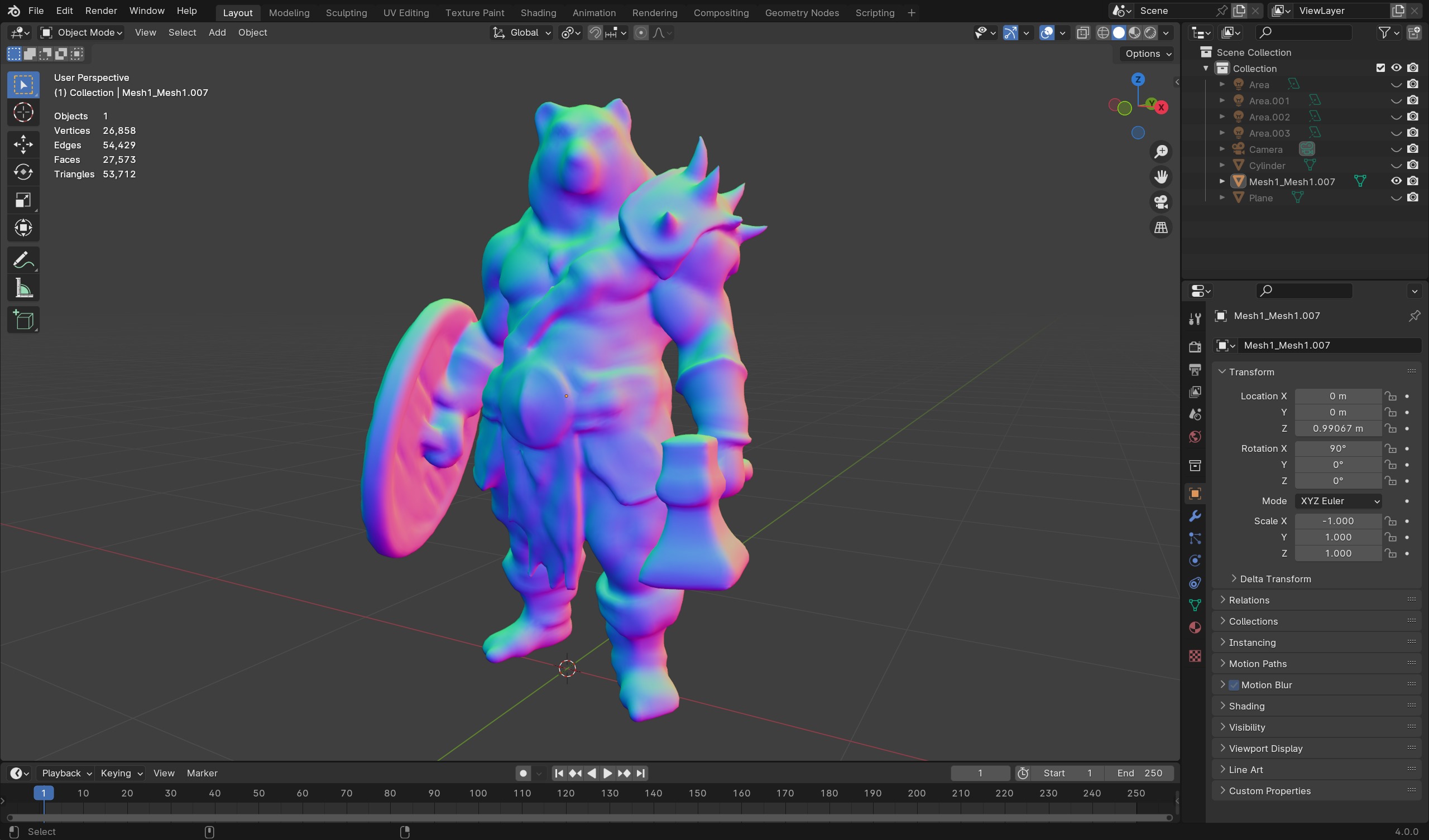 Epic Bear Warrior 3D Model  Fantasy Game-Ready Asset Low-poly 3D model_9