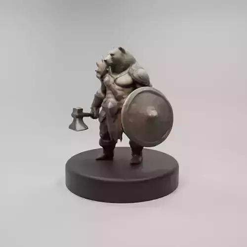 Epic Bear Warrior 3D Model  Fantasy Game-Ready Asset