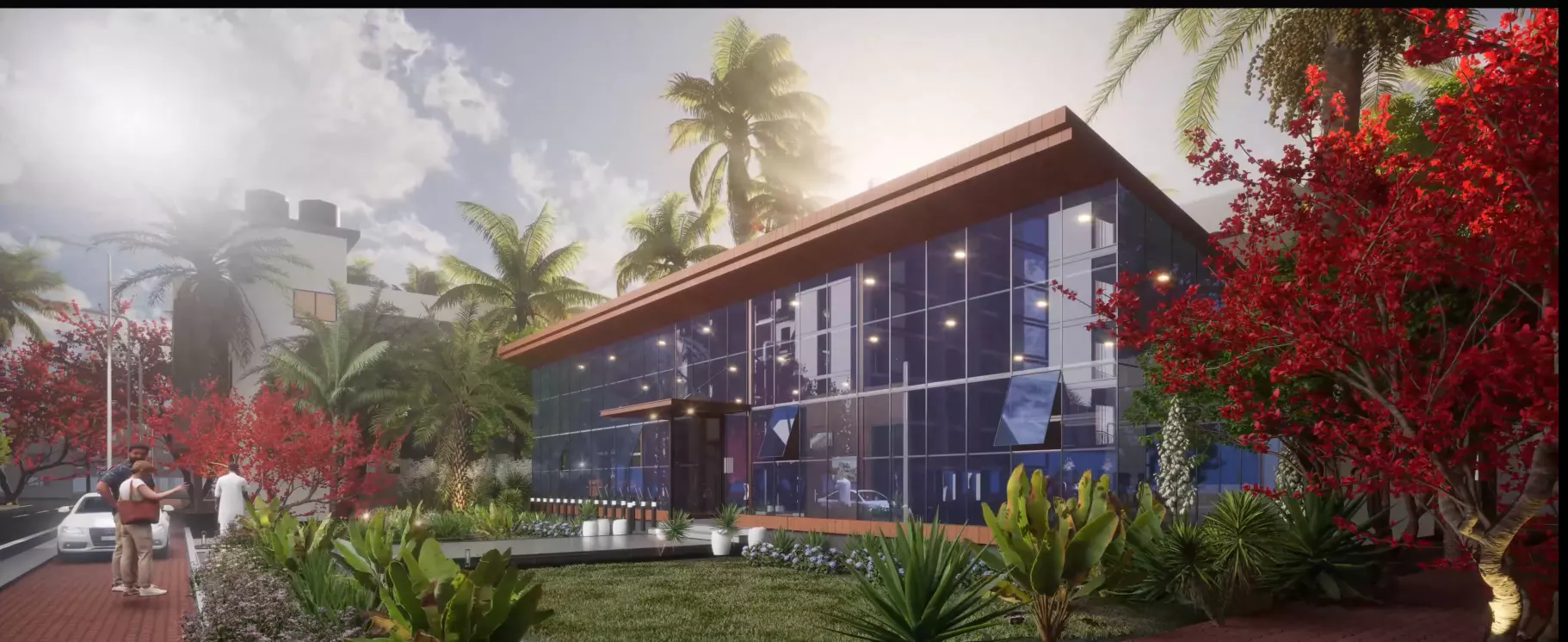 Glass Building Office Restaurant WarehouseDetail Interior Low-poly 3D model